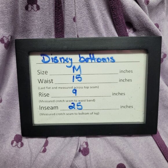 Disney Minnie Mouse Pajamas Womens Medium Purple Soft Long Sleeve Drawstring - Picture 7 of 10